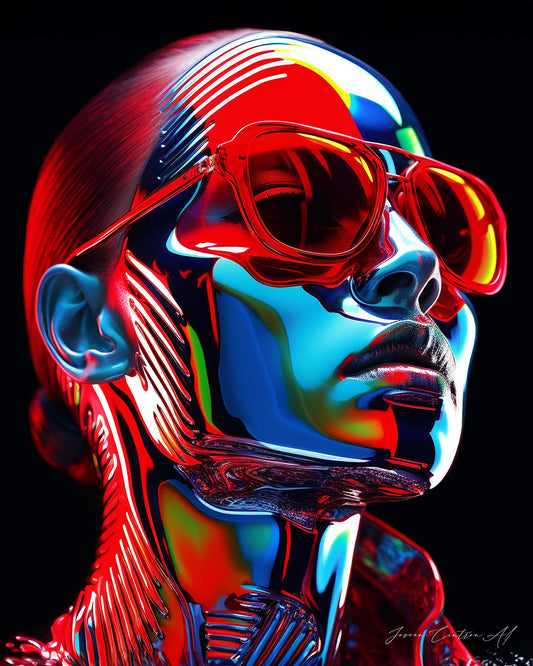 Metal prints, Neon Glow Girl