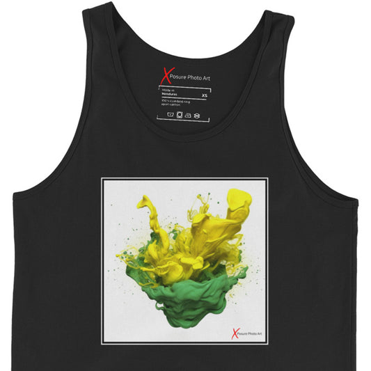 Unisex Tank Top, Green Yellow Flower