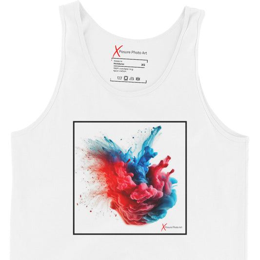 Unisex Tank Top, Red Blue Burst