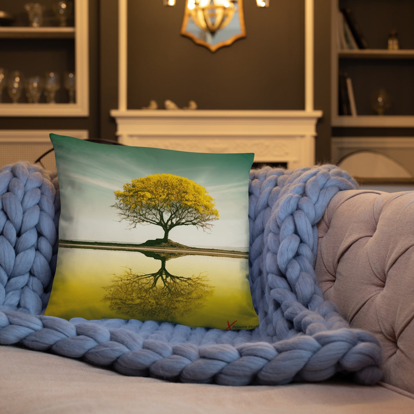 Xposure Custom Pillow- 18"x18"- Yellow Tree