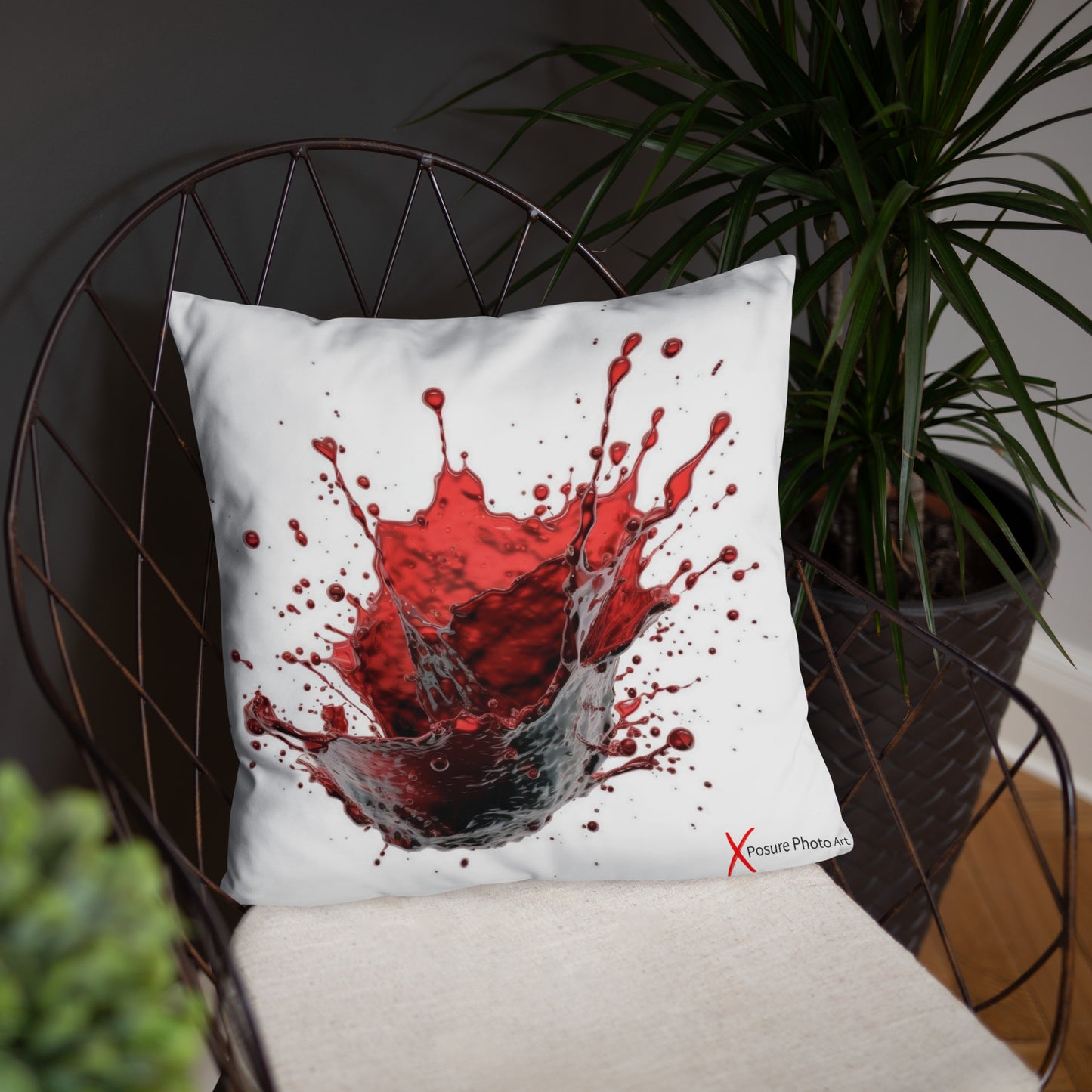 Xposure Custom Pillow-18”x18”-Blood Red