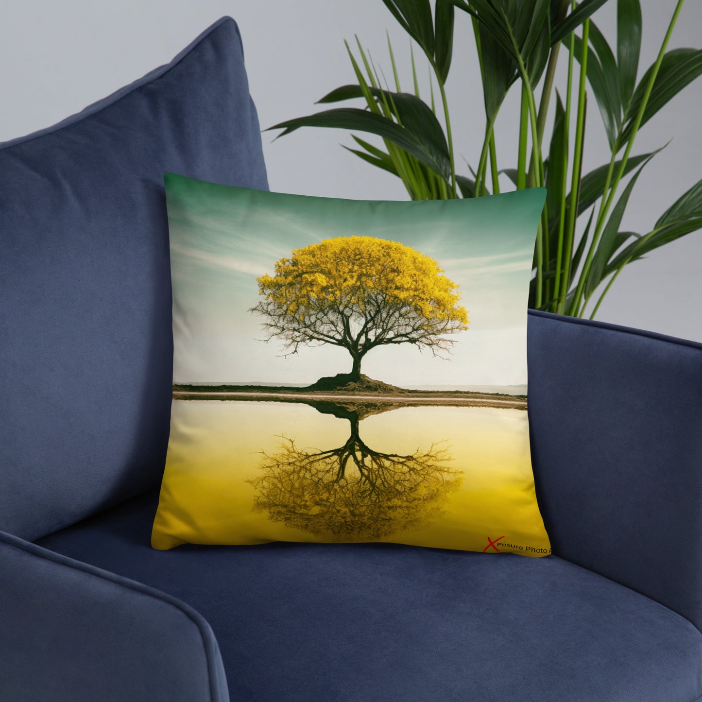 Xposure Custom Pillow- 18"x18"- Yellow Tree