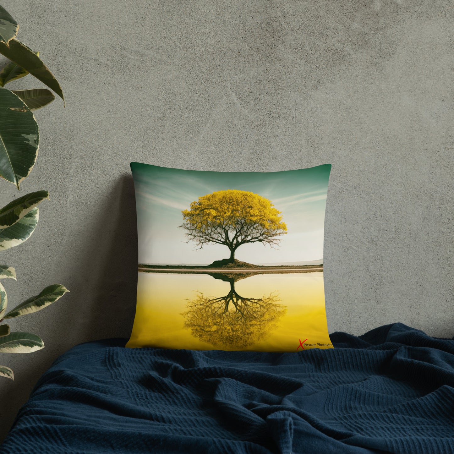 Xposure Custom Pillow- 18"x18"- Yellow Tree