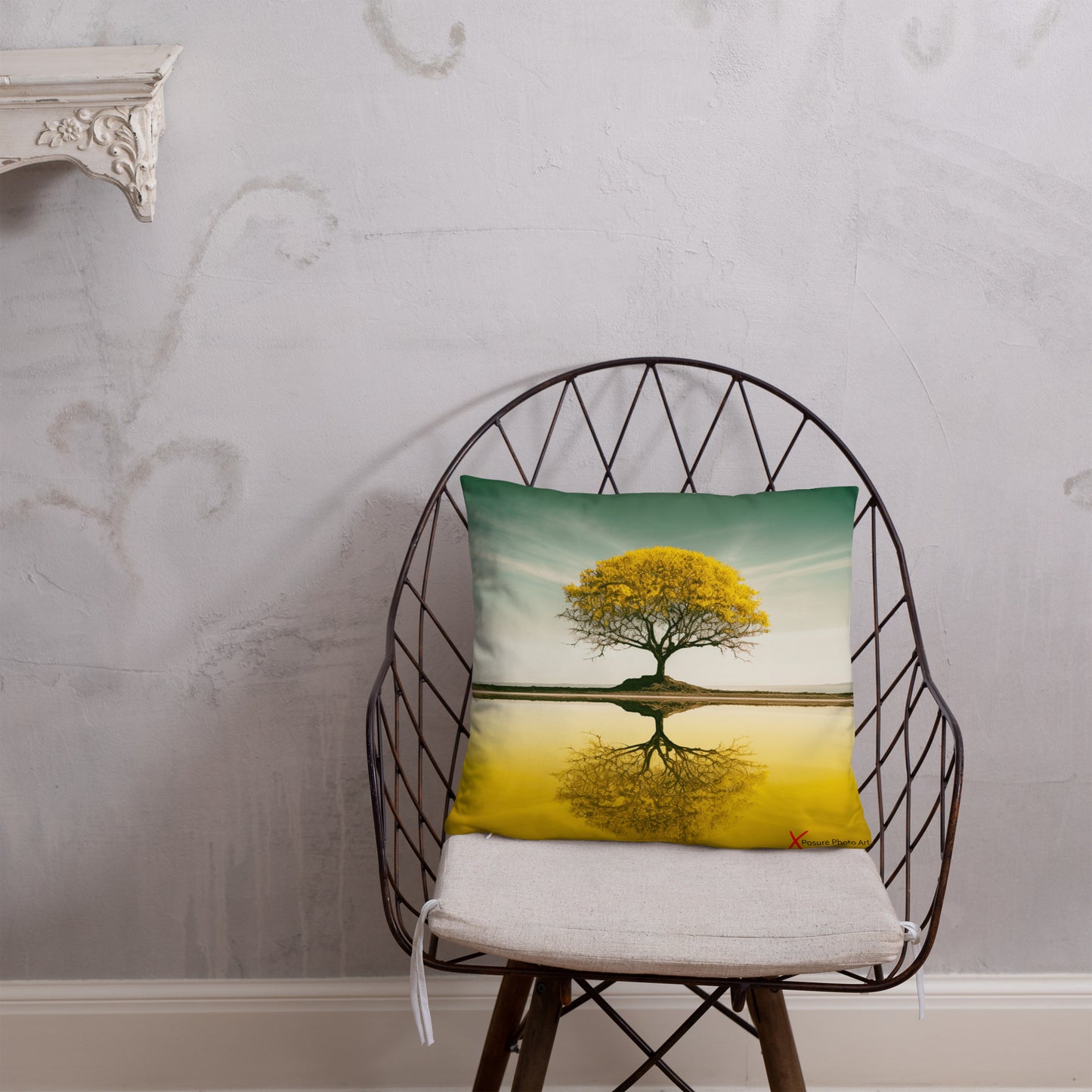 Xposure Custom Pillow- 18"x18"- Yellow Tree