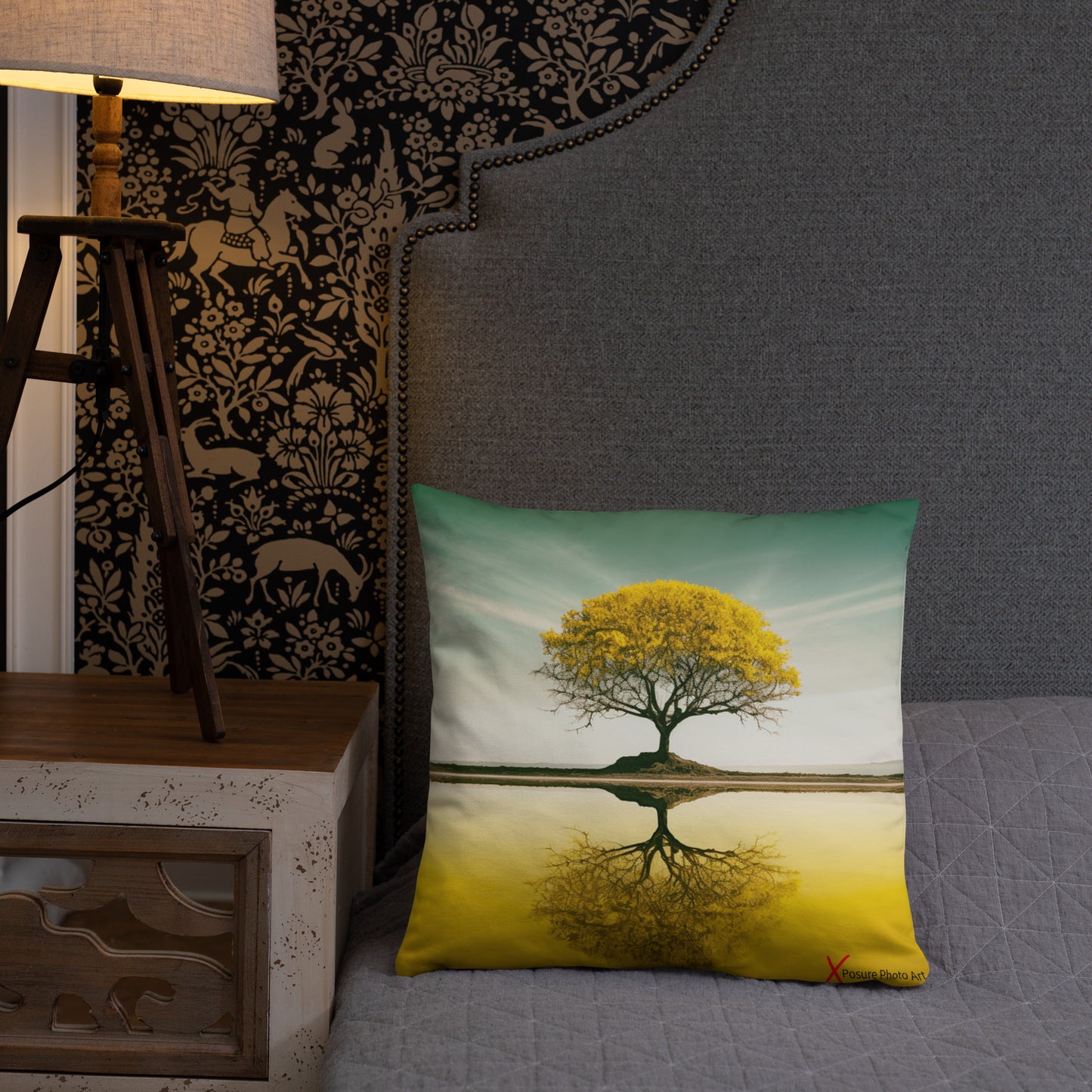 Xposure Custom Pillow- 18"x18"- Yellow Tree