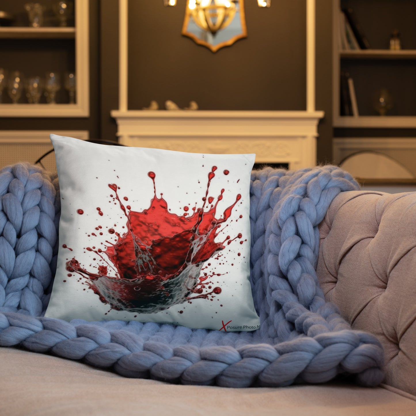 Xposure Custom Pillow-18”x18”-Blood Red