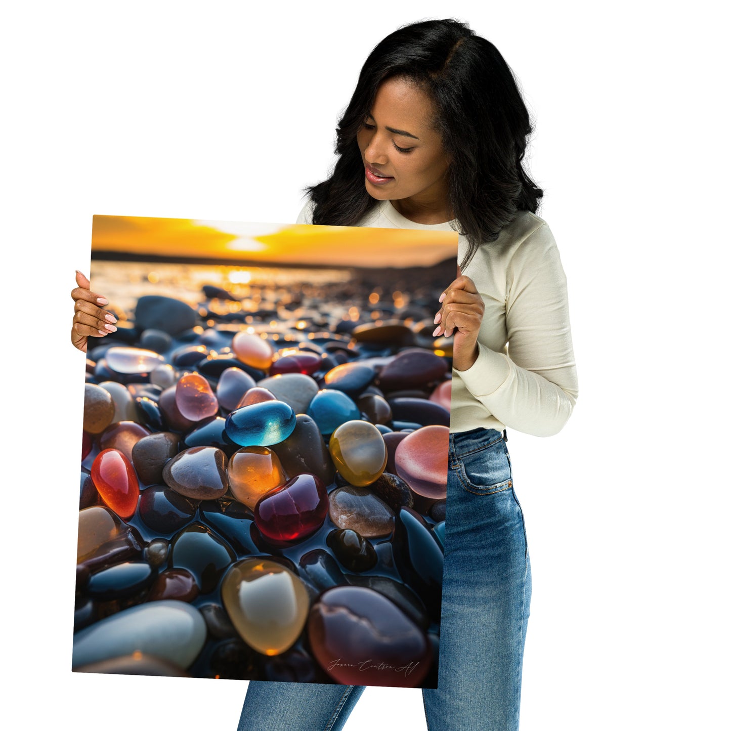 Metal prints, Sunset Pebbles