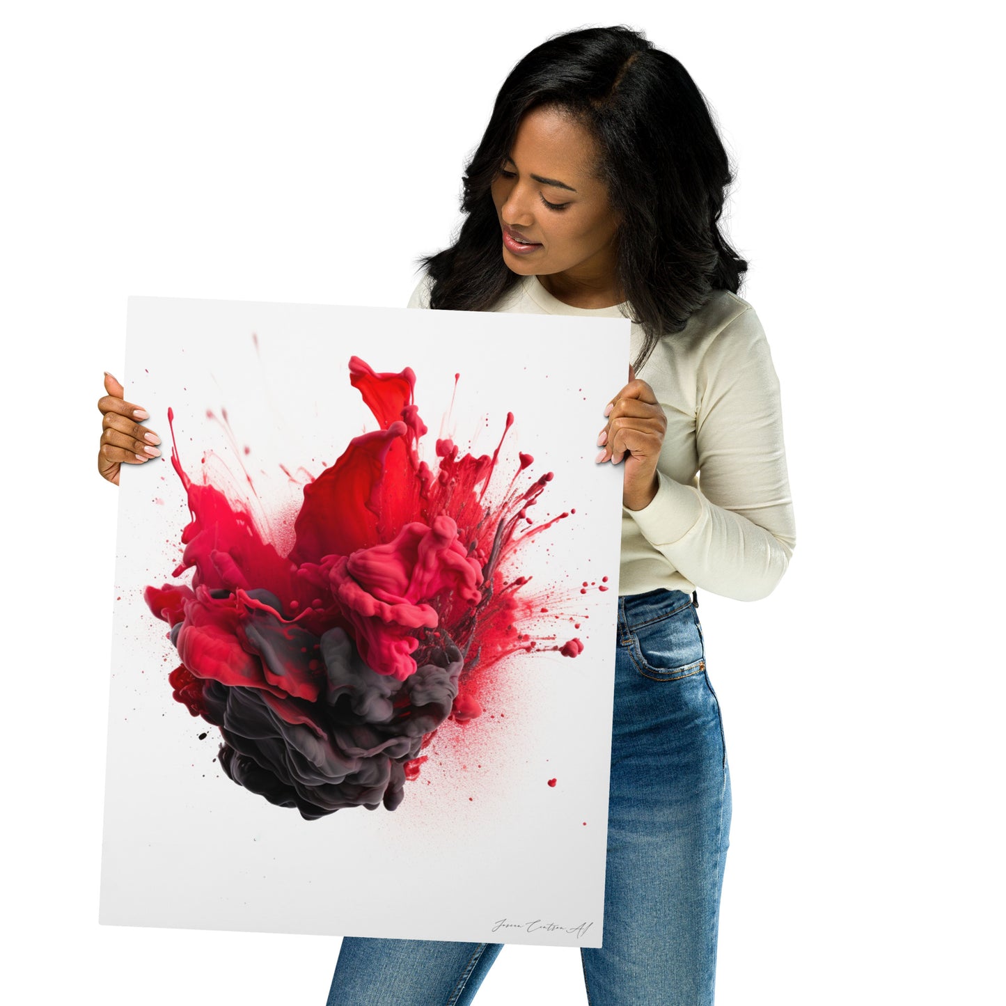 Metal prints, Red Black Collision