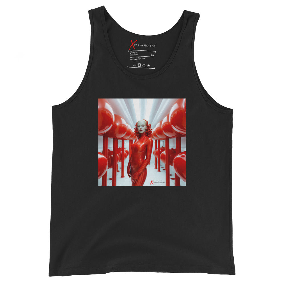 Unisex Tank Top, Latex in Red