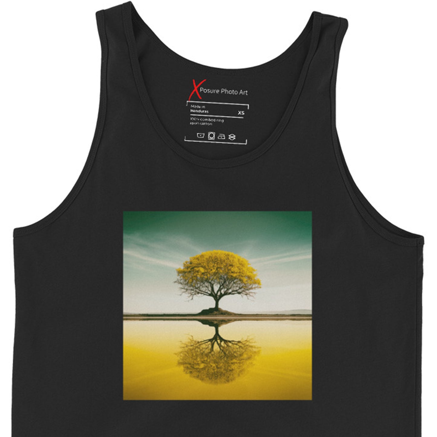 Unisex Tank Top, Yellow Tree Reflection