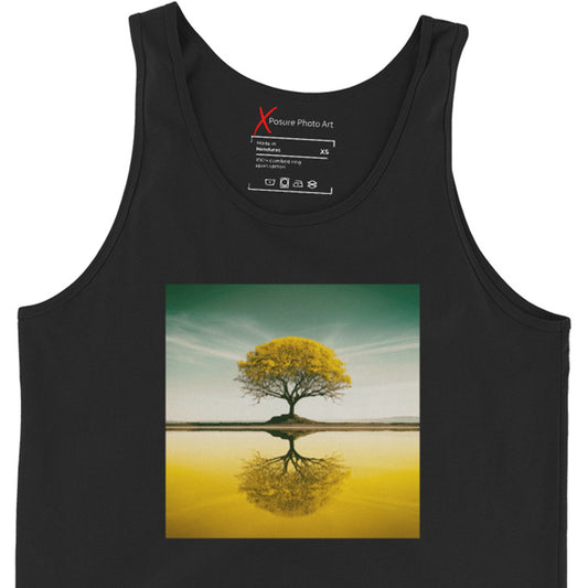 Unisex Tank Top, Yellow Tree Reflection