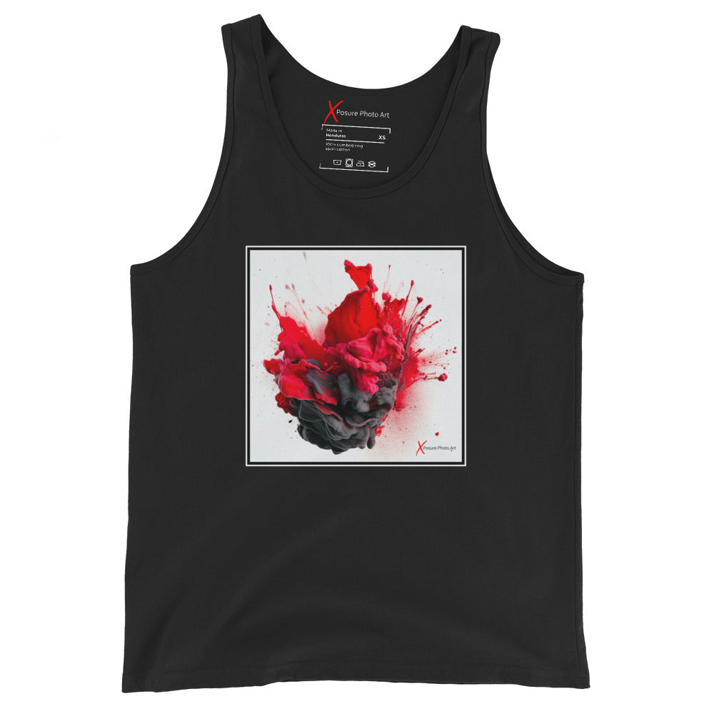 Unisex Tank Top, Red Black Collision