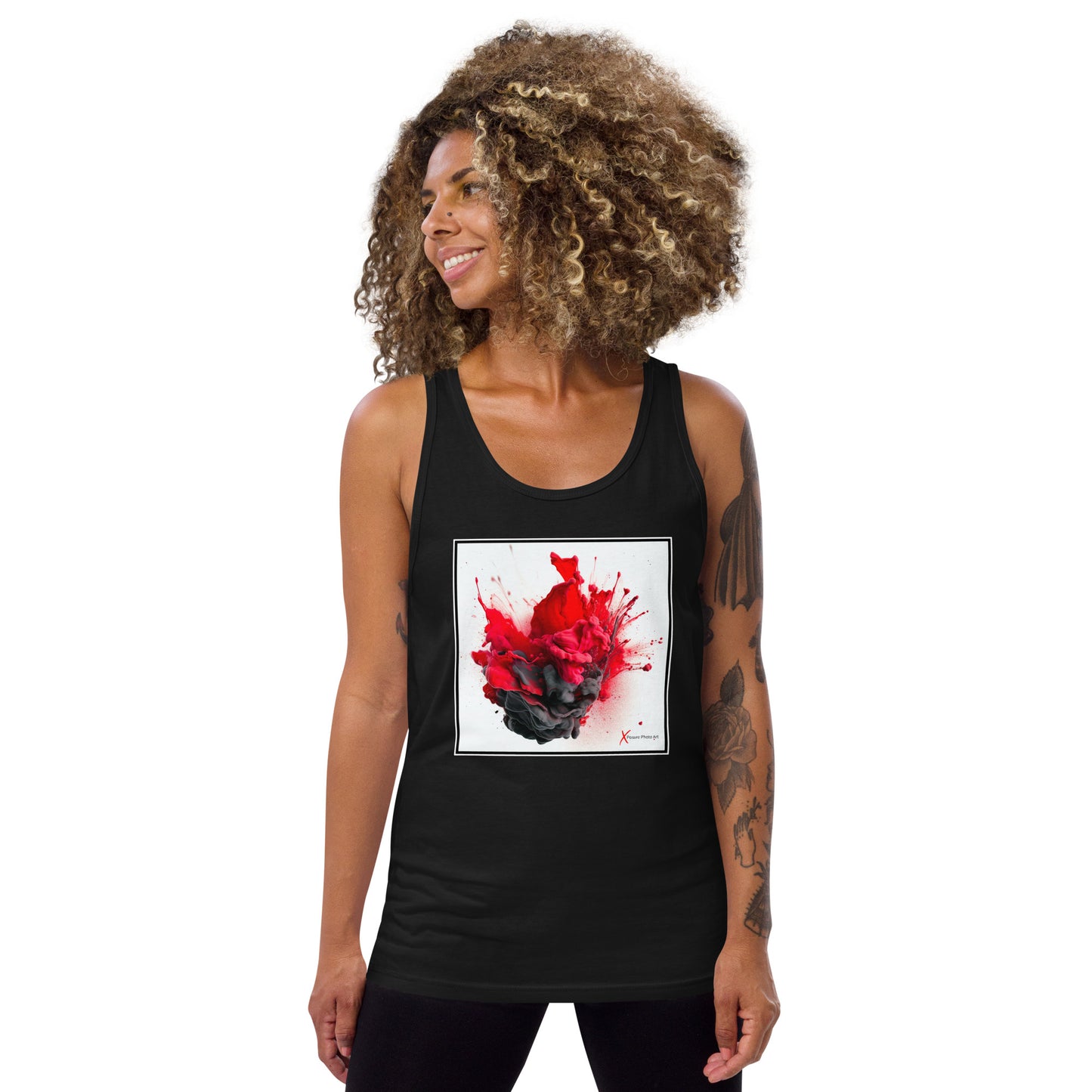 Unisex Tank Top, Red Black Collision