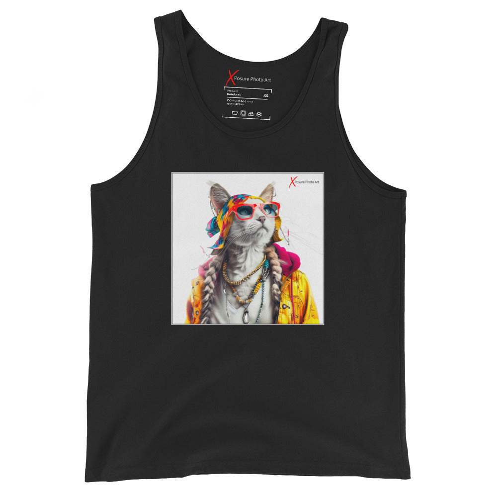 Unisex Tank Top, Hippie Cat