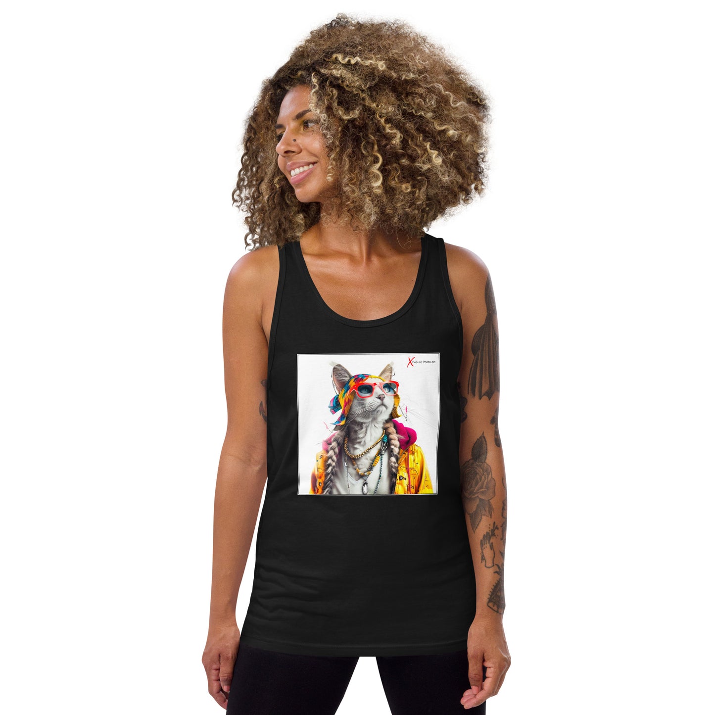 Unisex Tank Top, Hippie Cat