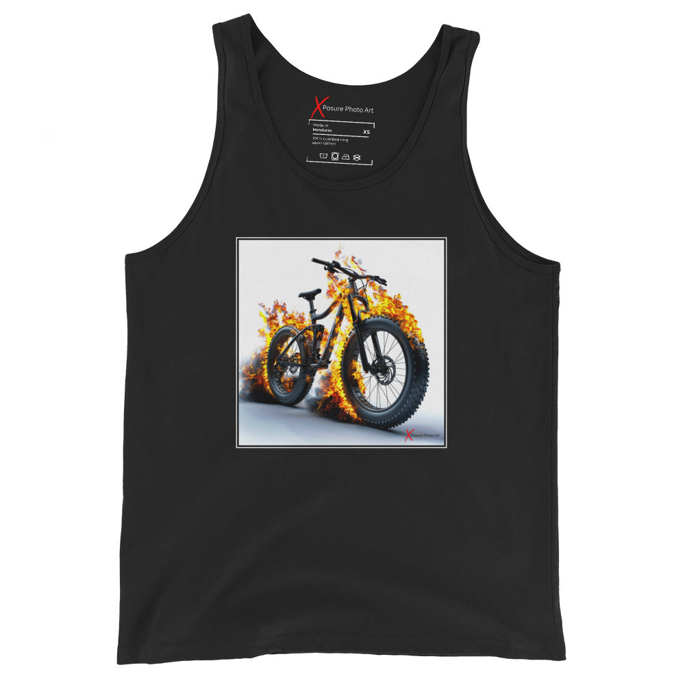 Unisex Tank Top, Wheels On Fire MTB