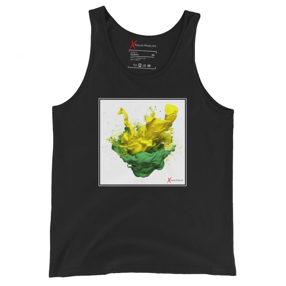 Unisex Tank Top, Green Yellow Flower