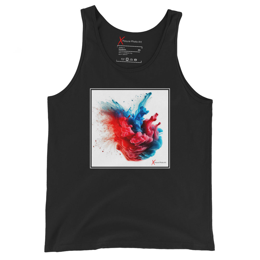 Unisex Tank Top, Red Blue Burst