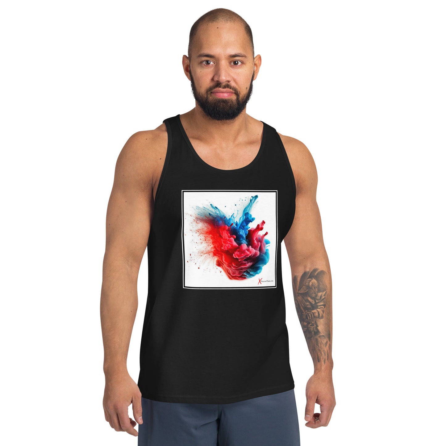 Unisex Tank Top, Red Blue Burst