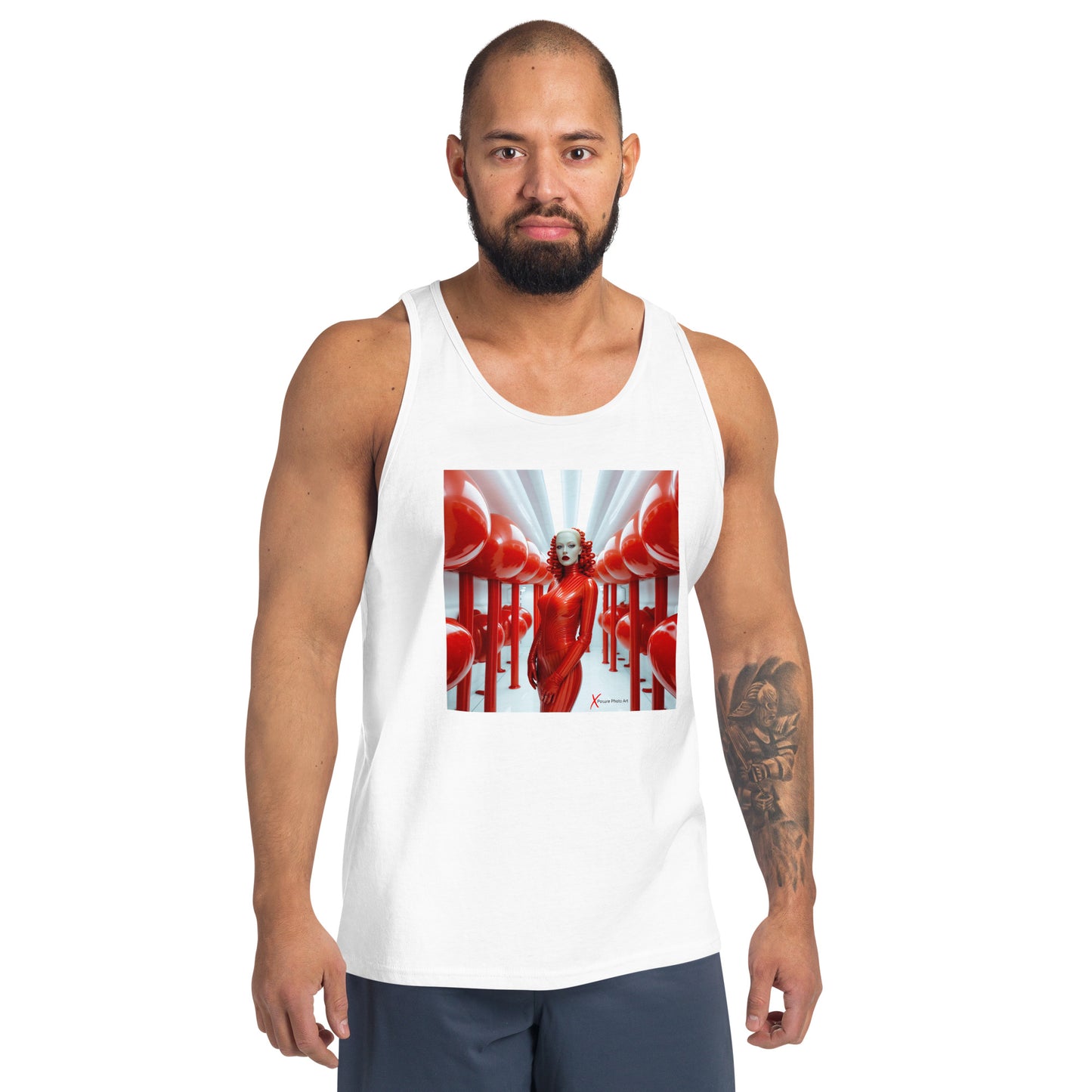 Unisex Tank Top, Latex in Red