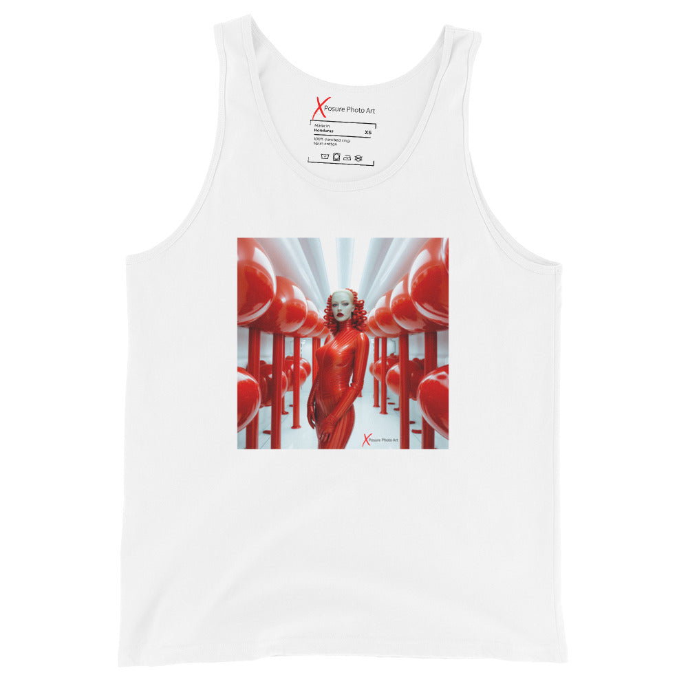 Unisex Tank Top, Latex in Red