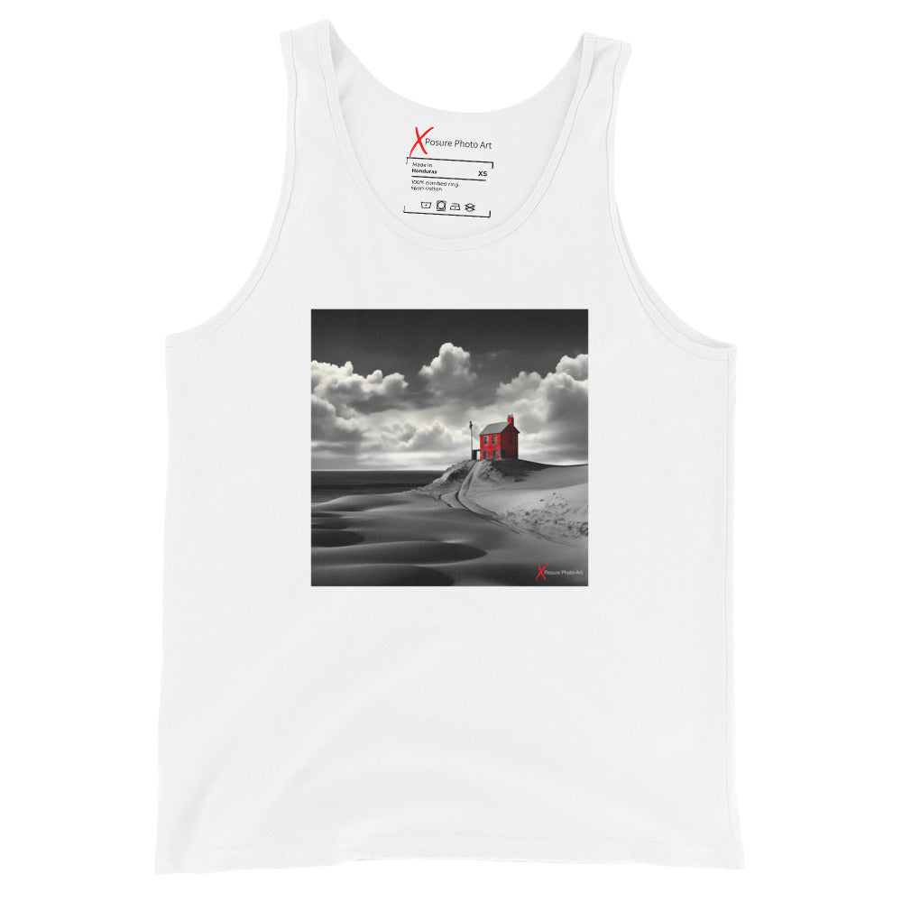 Unisex Tank Top, Red Cottage