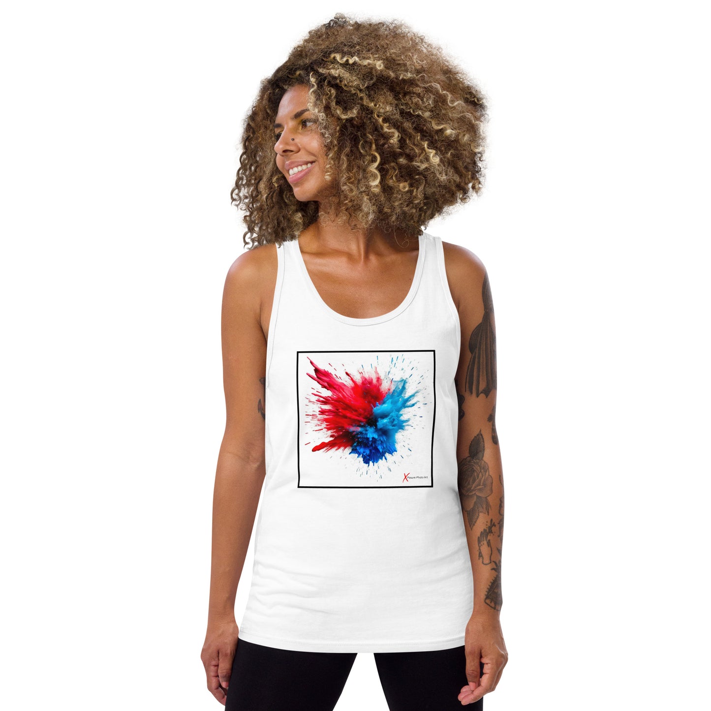 Unisex Tank Top, Red Blue Explosion