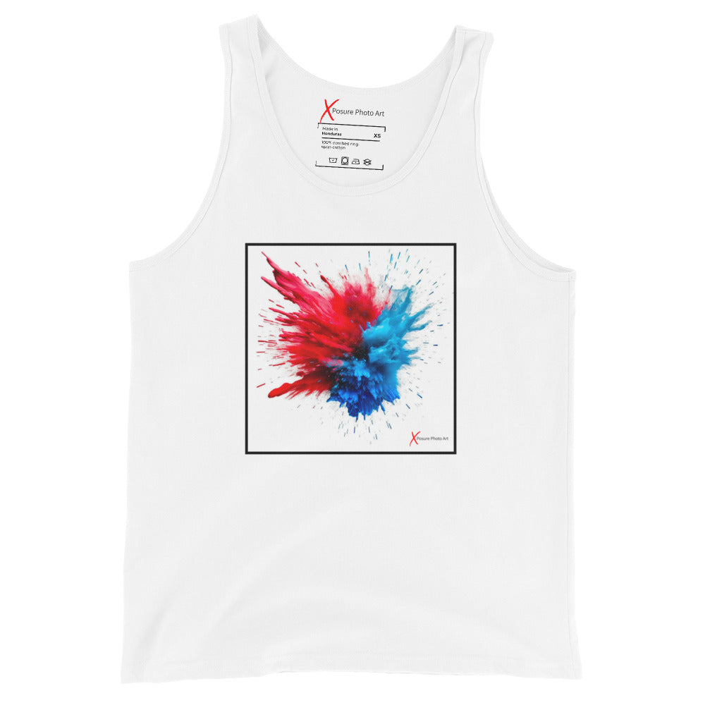 Unisex Tank Top, Red Blue Explosion