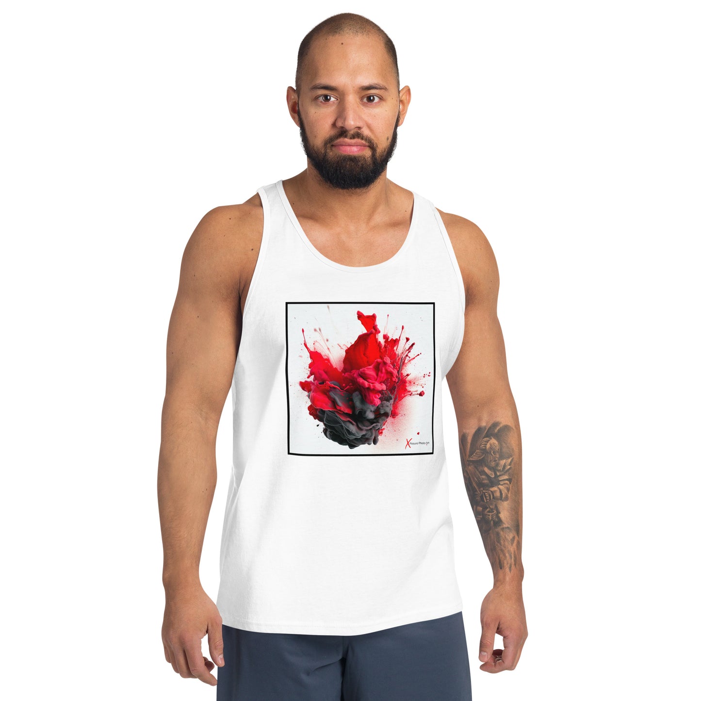 Unisex Tank Top, Red Black Collision