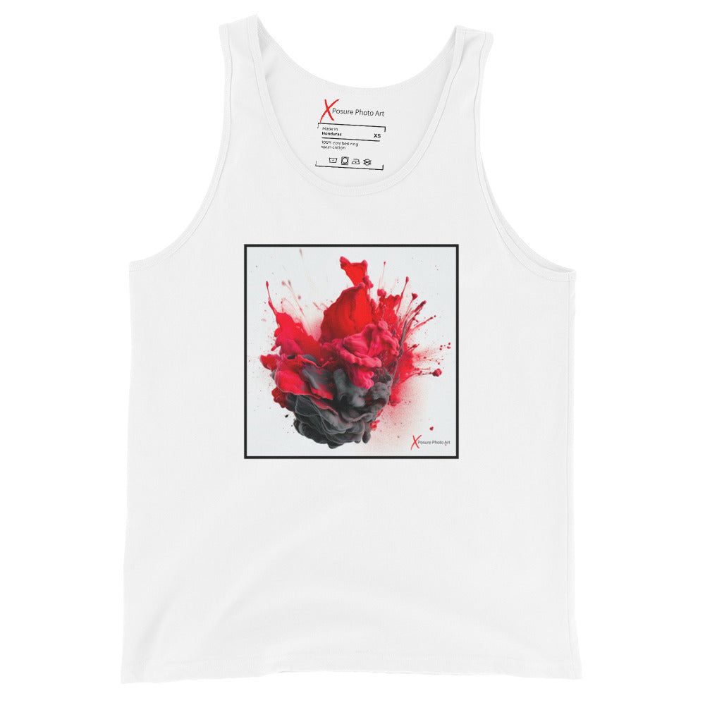 Unisex Tank Top, Red Black Collision