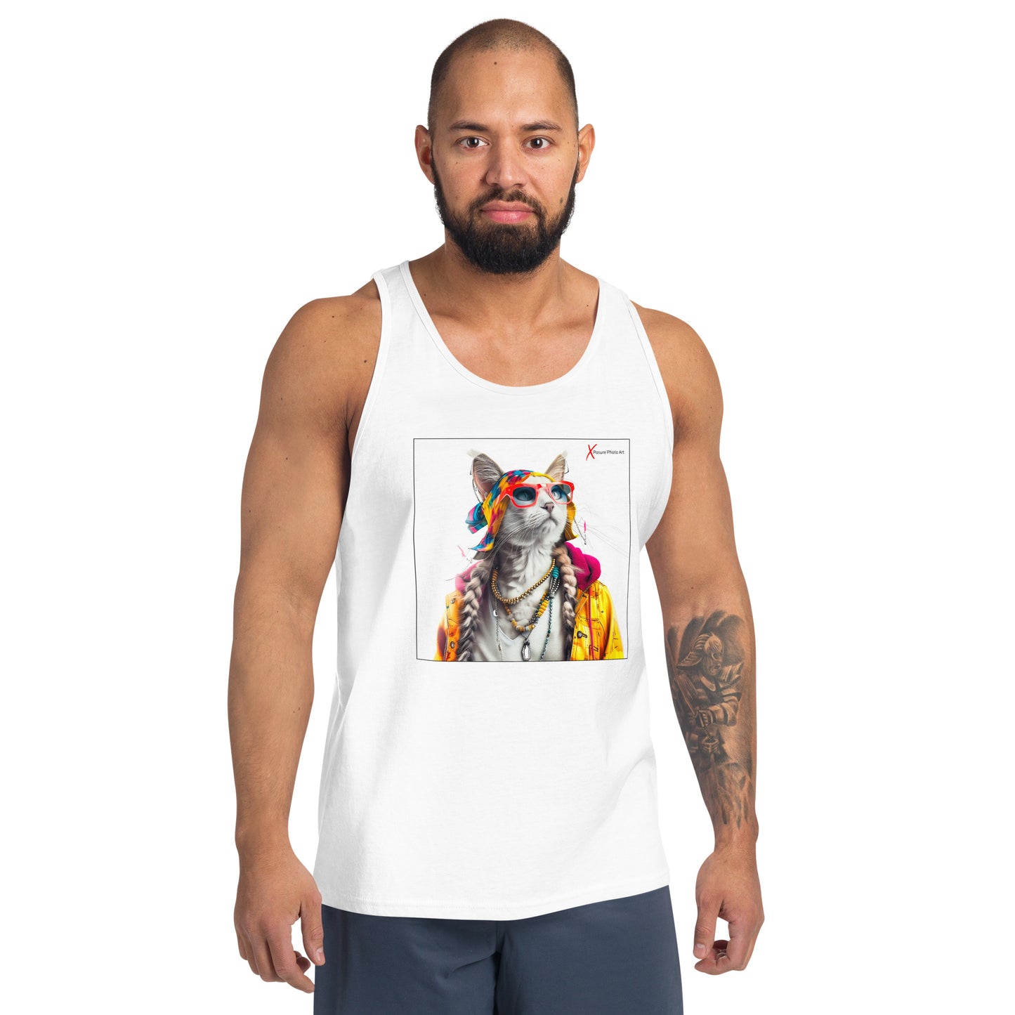 Unisex Tank Top, Hippie Cat