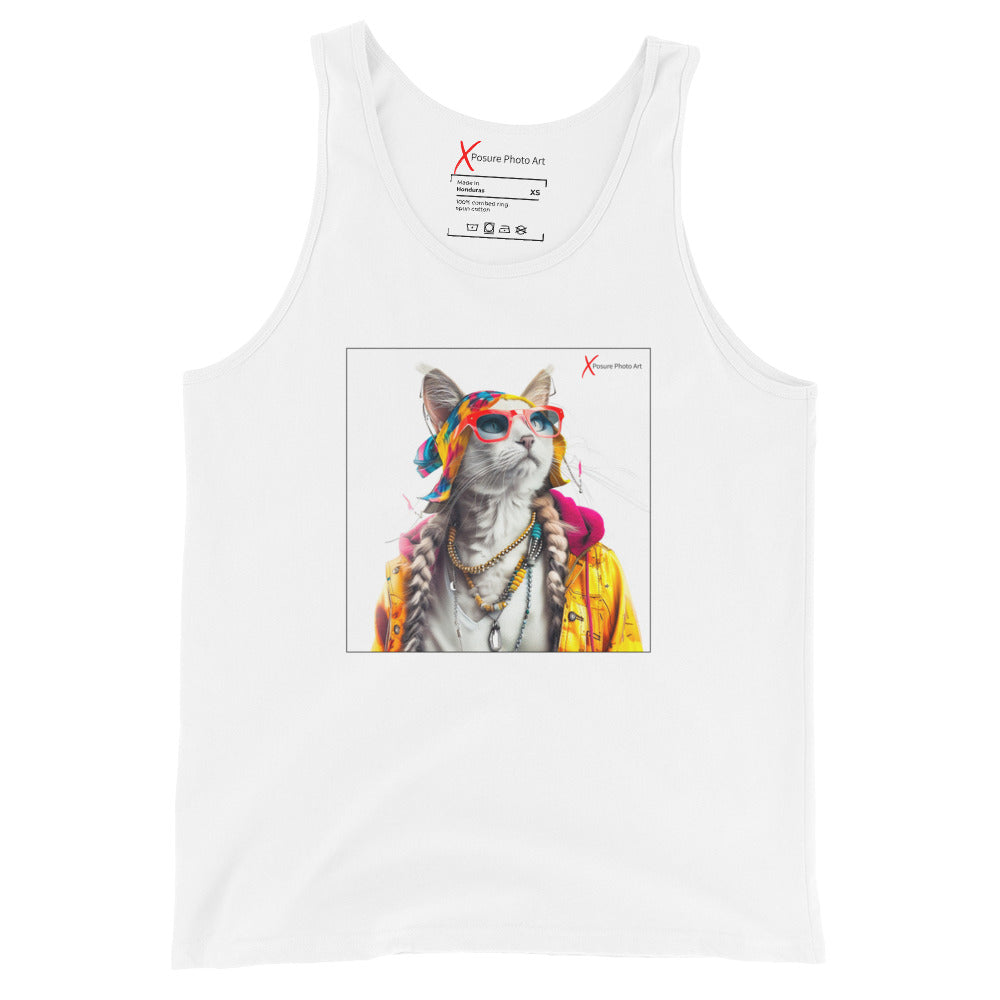 Unisex Tank Top, Hippie Cat