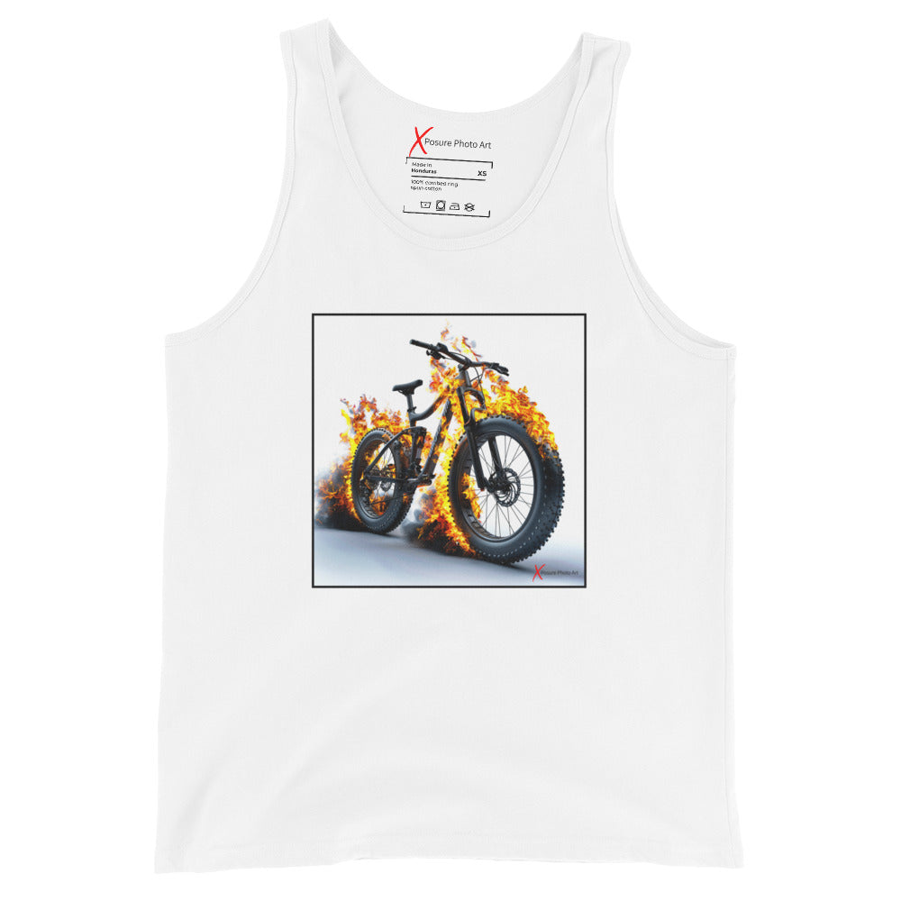 Unisex Tank Top, Wheels On Fire MTB