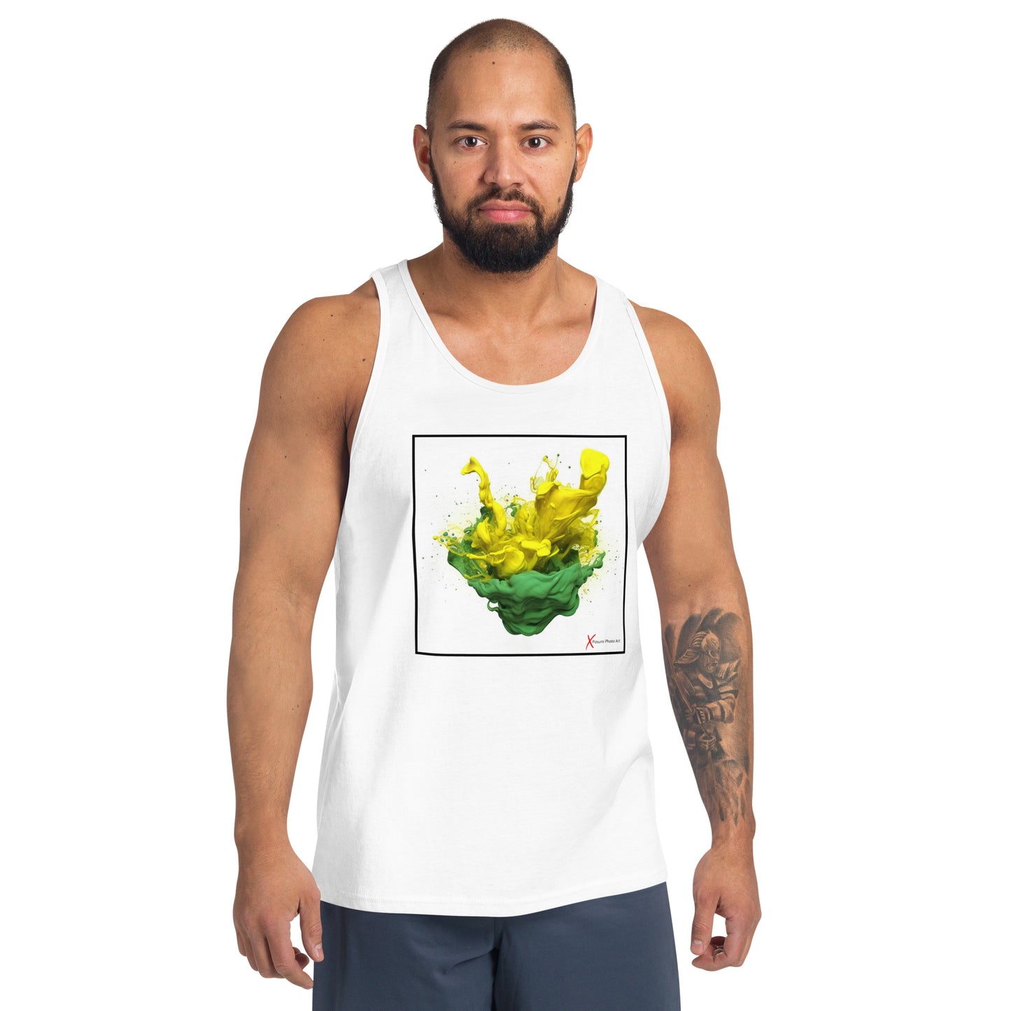 Unisex Tank Top, Green Yellow Flower