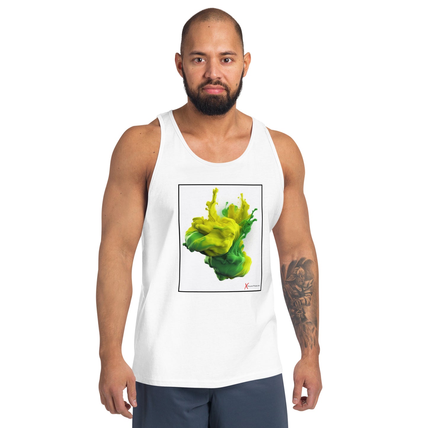 Unisex Tank Top, Yellow Green Combustion