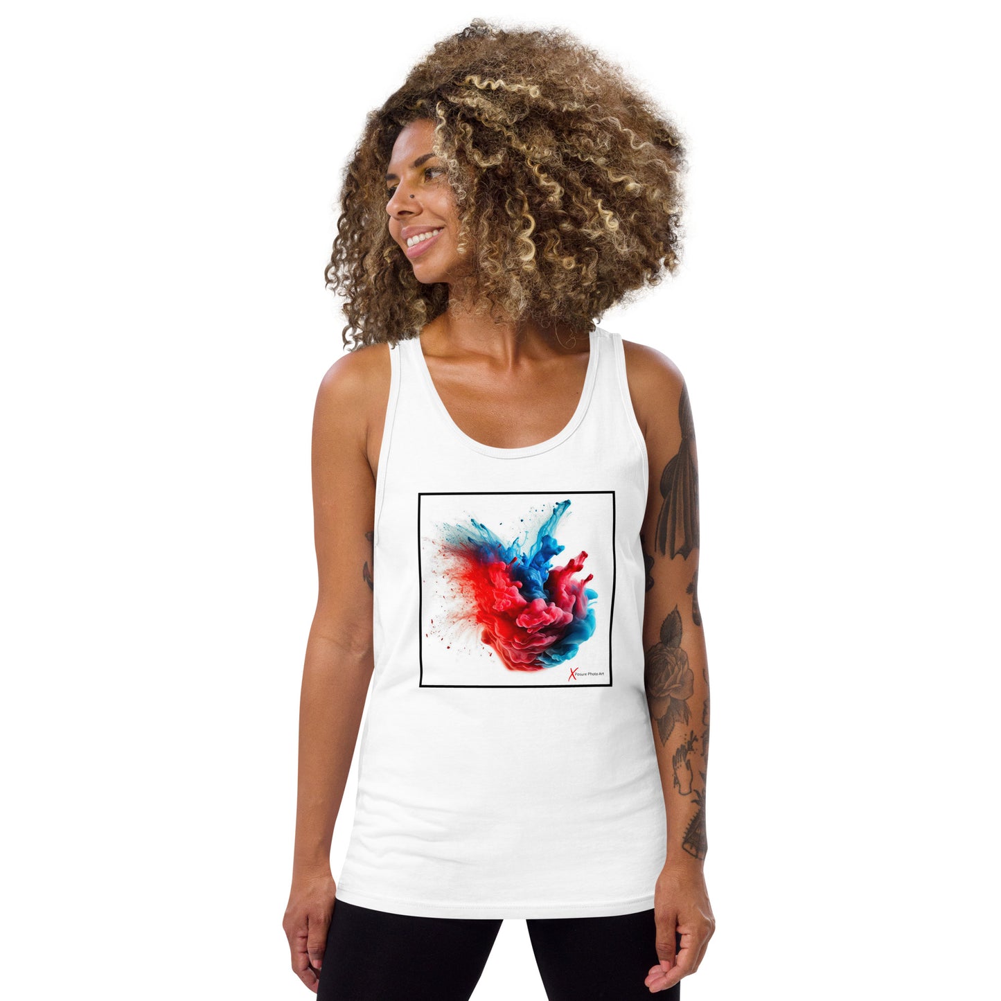 Unisex Tank Top, Red Blue Burst