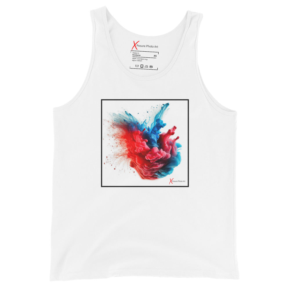 Unisex Tank Top, Red Blue Burst