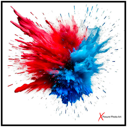 Unisex premium t-shirt, Red Blue Explosion