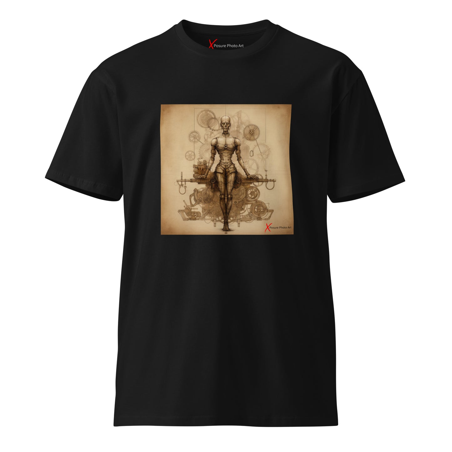 Unisex premium t-shirt, Da Vinci Steampunk Woman