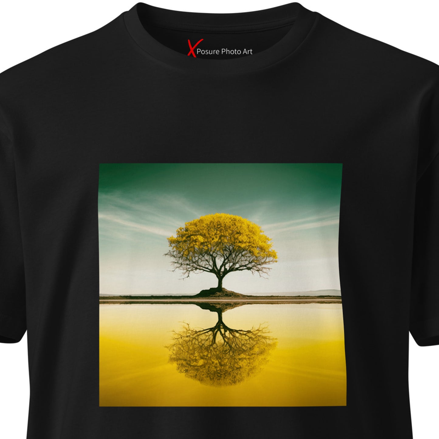 Unisex premium t-shirt, Yellow Tree Reflection