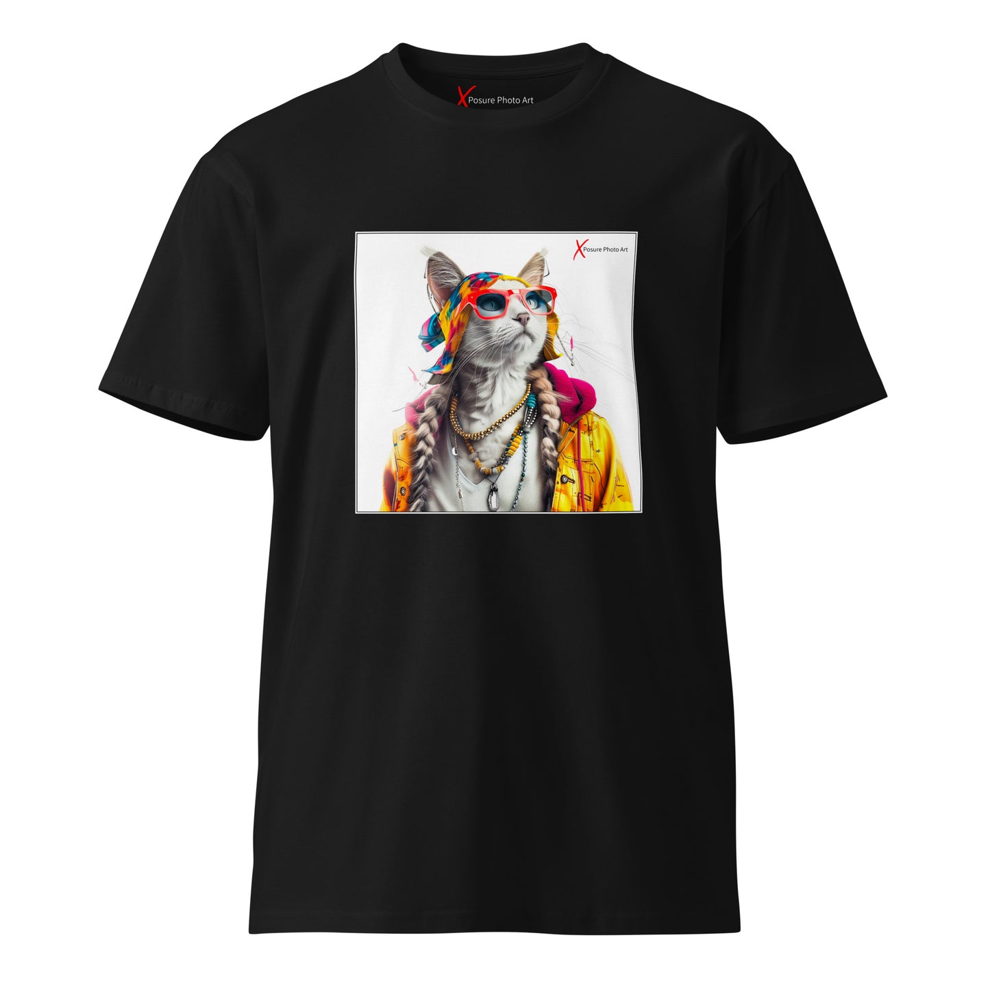 Unisex premium t-shirt, Hippie Cat