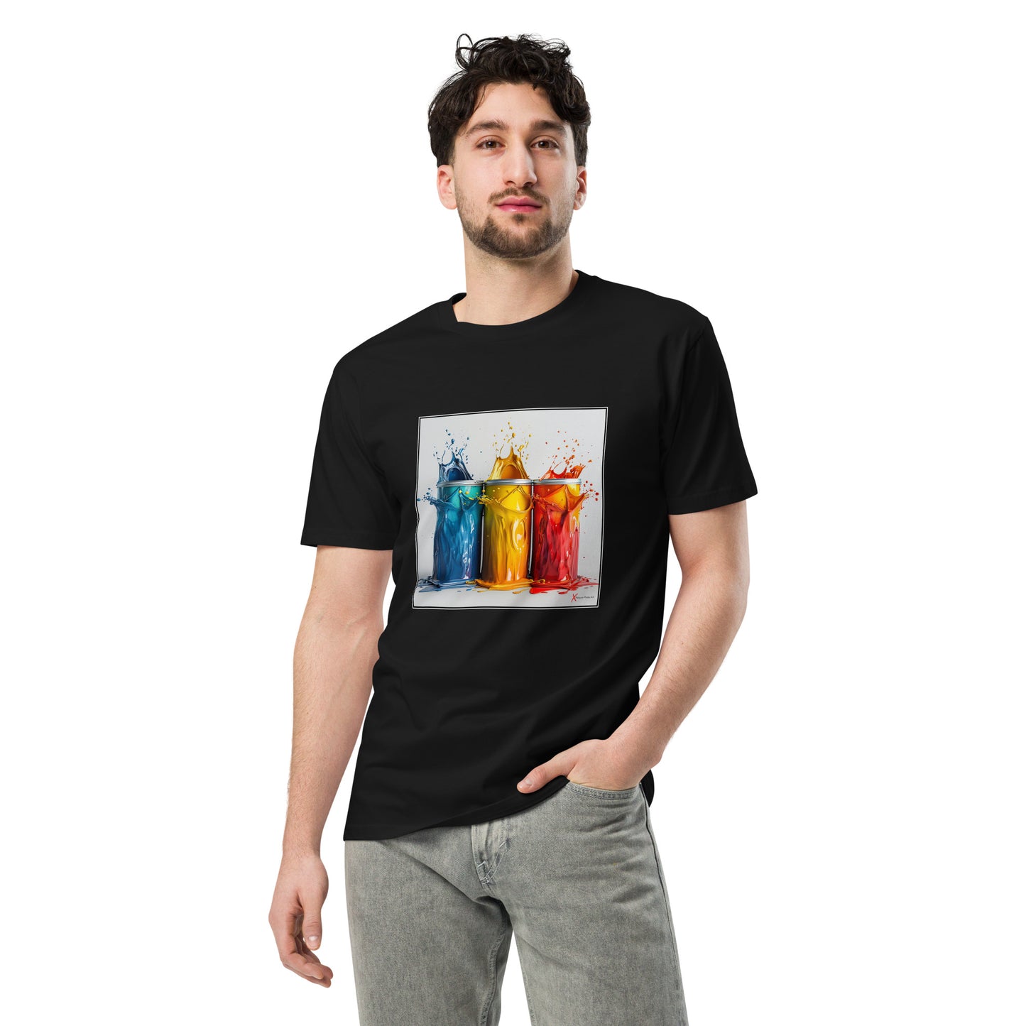 Unisex premium t-shirt, Color Splash Cans