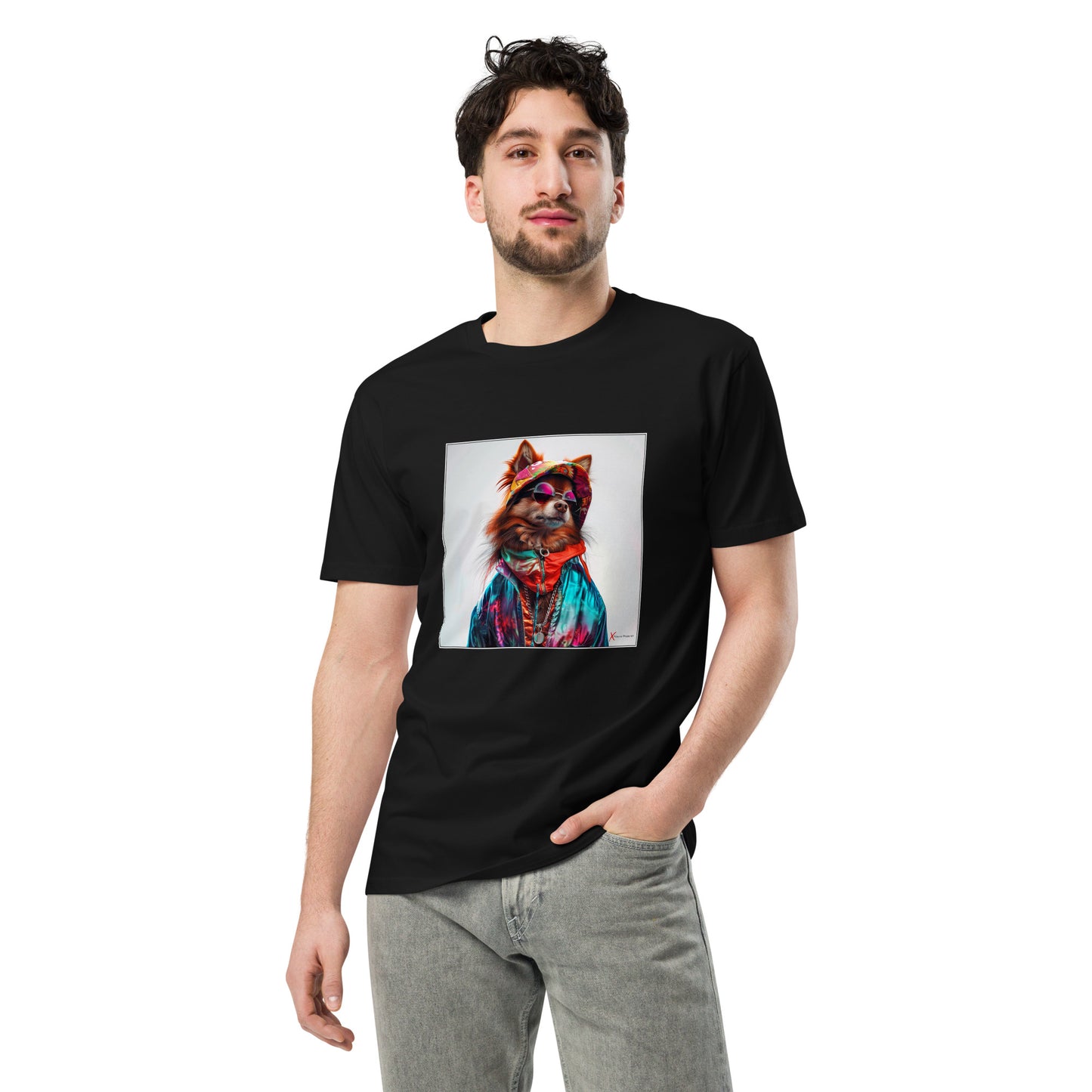 Unisex premium t-shirt, Pomeranian Portrait