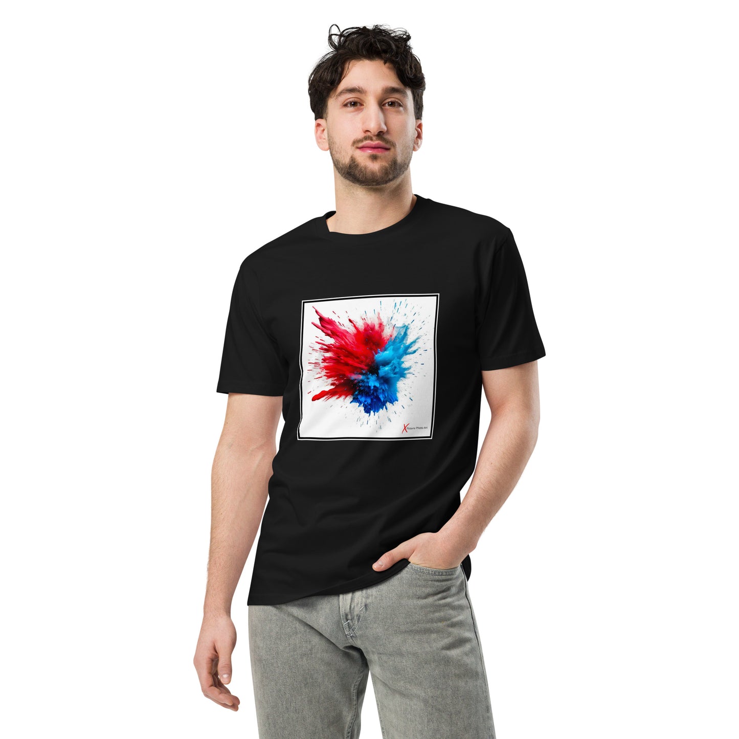 Unisex premium t-shirt, Red Blue Explosion