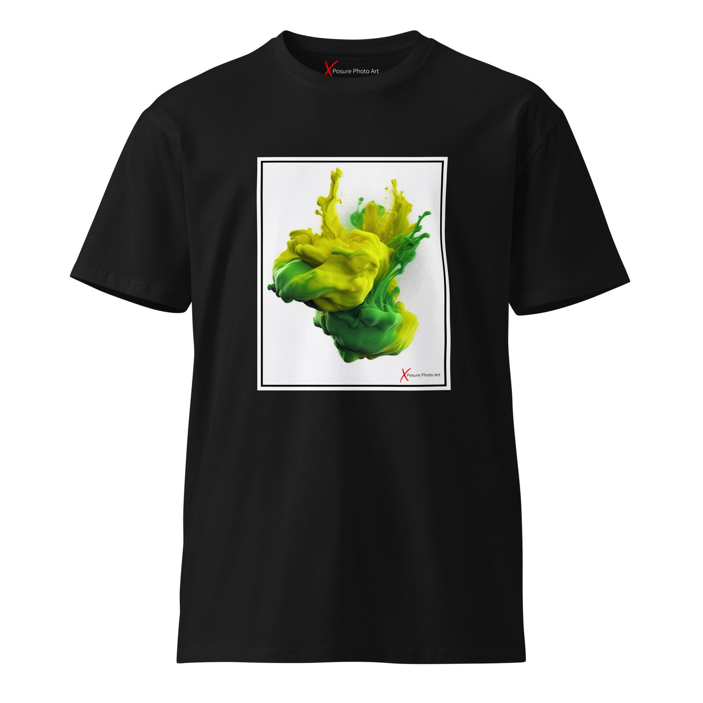 Unisex premium t-shirt, Yellow Green Combustion