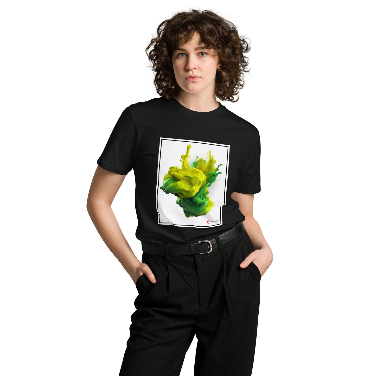 Unisex premium t-shirt, Yellow Green Combustion