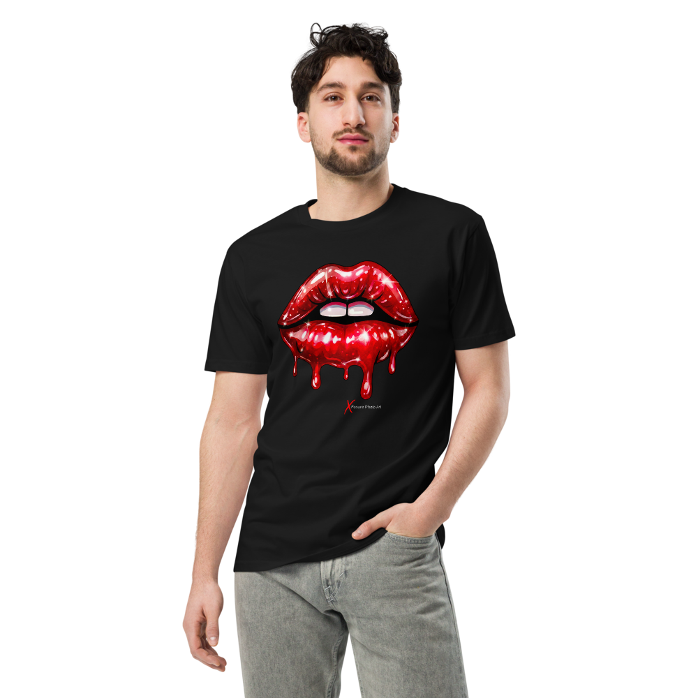 Unisex Premium t-shirt- Vinyl Print-Red Lips