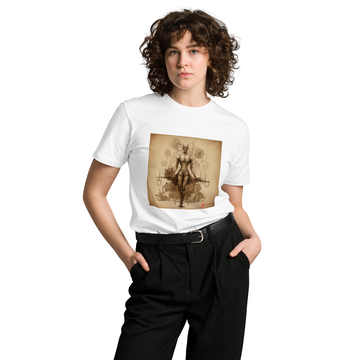 Unisex premium t-shirt, Da Vinci Steampunk Woman