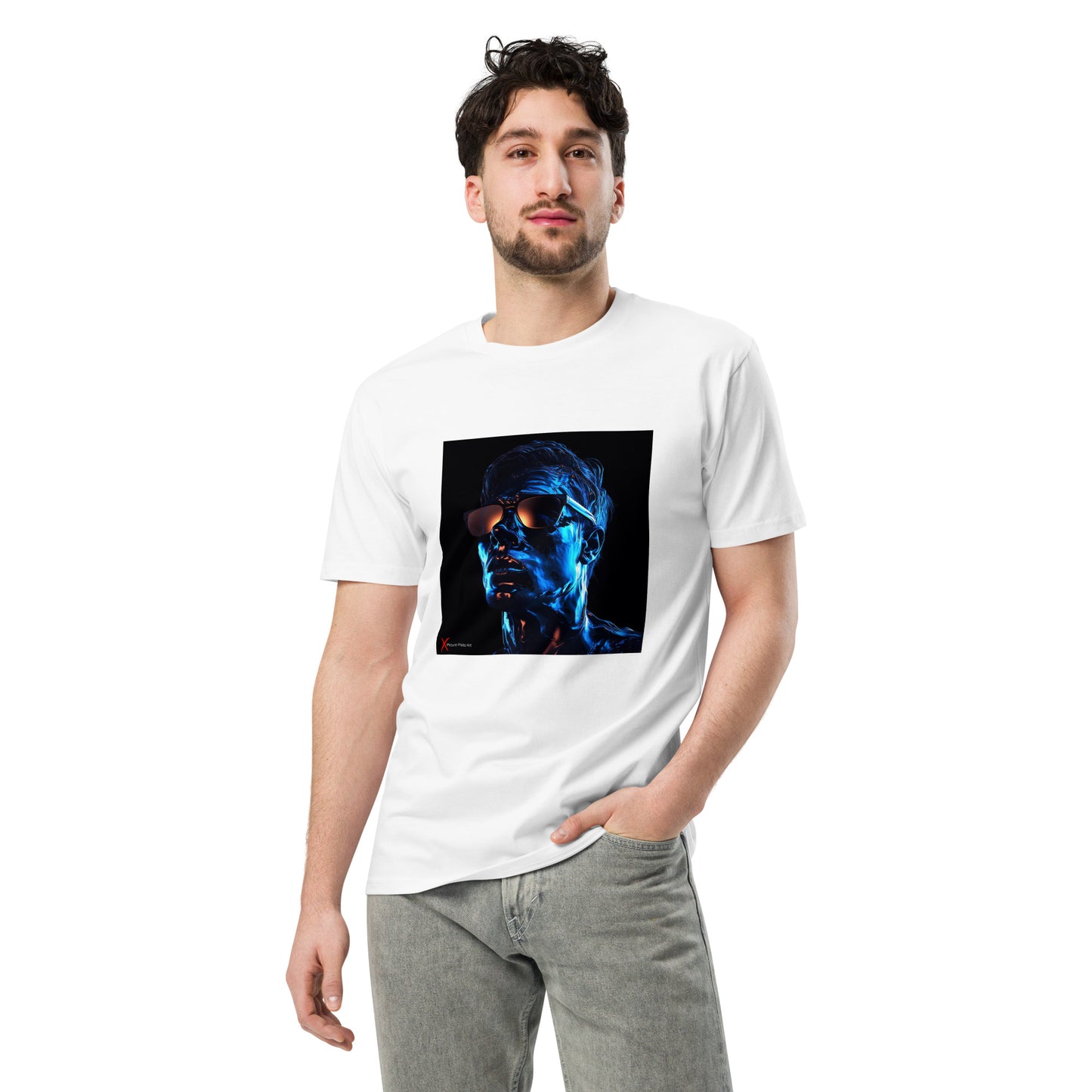 Unisex premium t-shirt, Blue Glow Boy