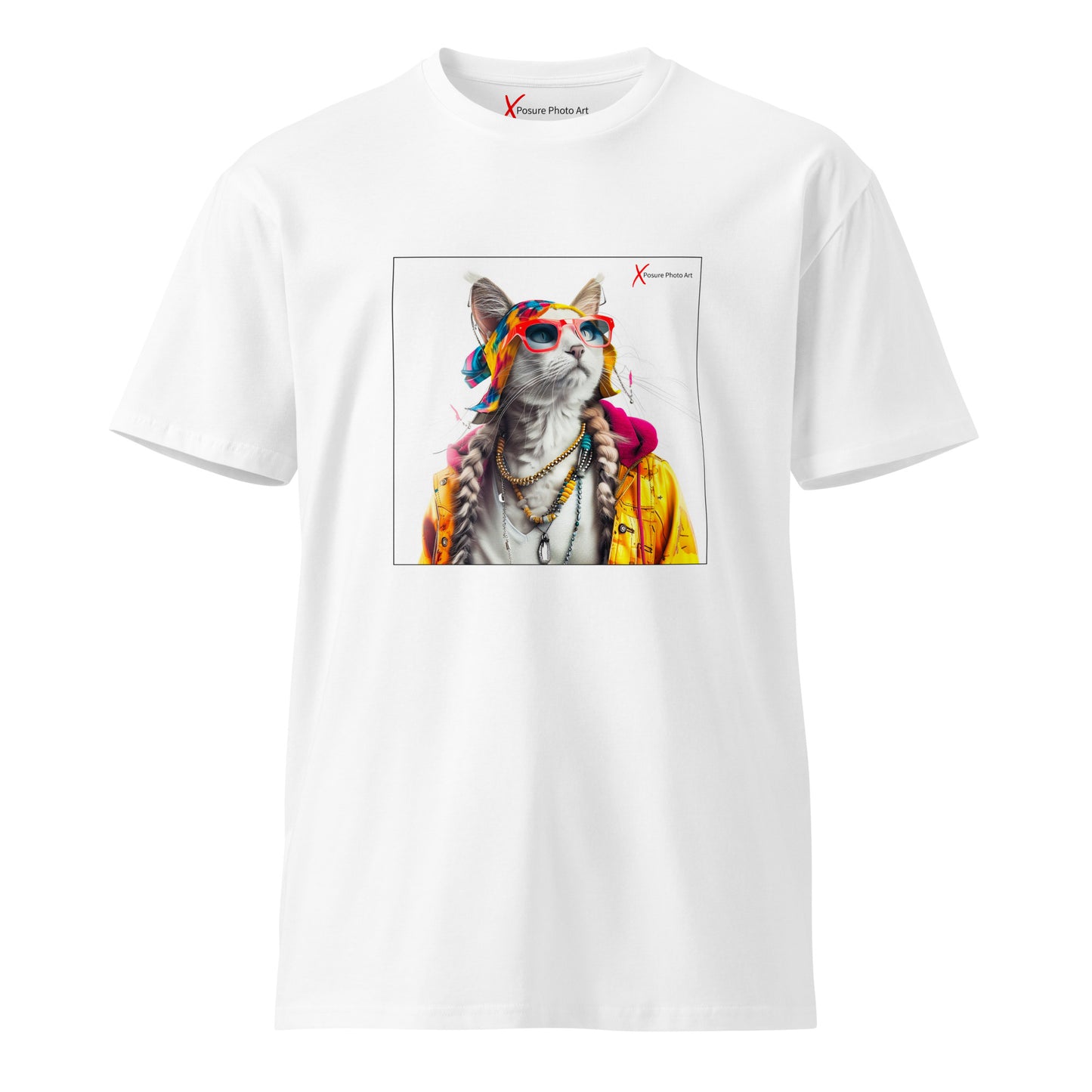 Unisex premium t-shirt, Hippie Cat